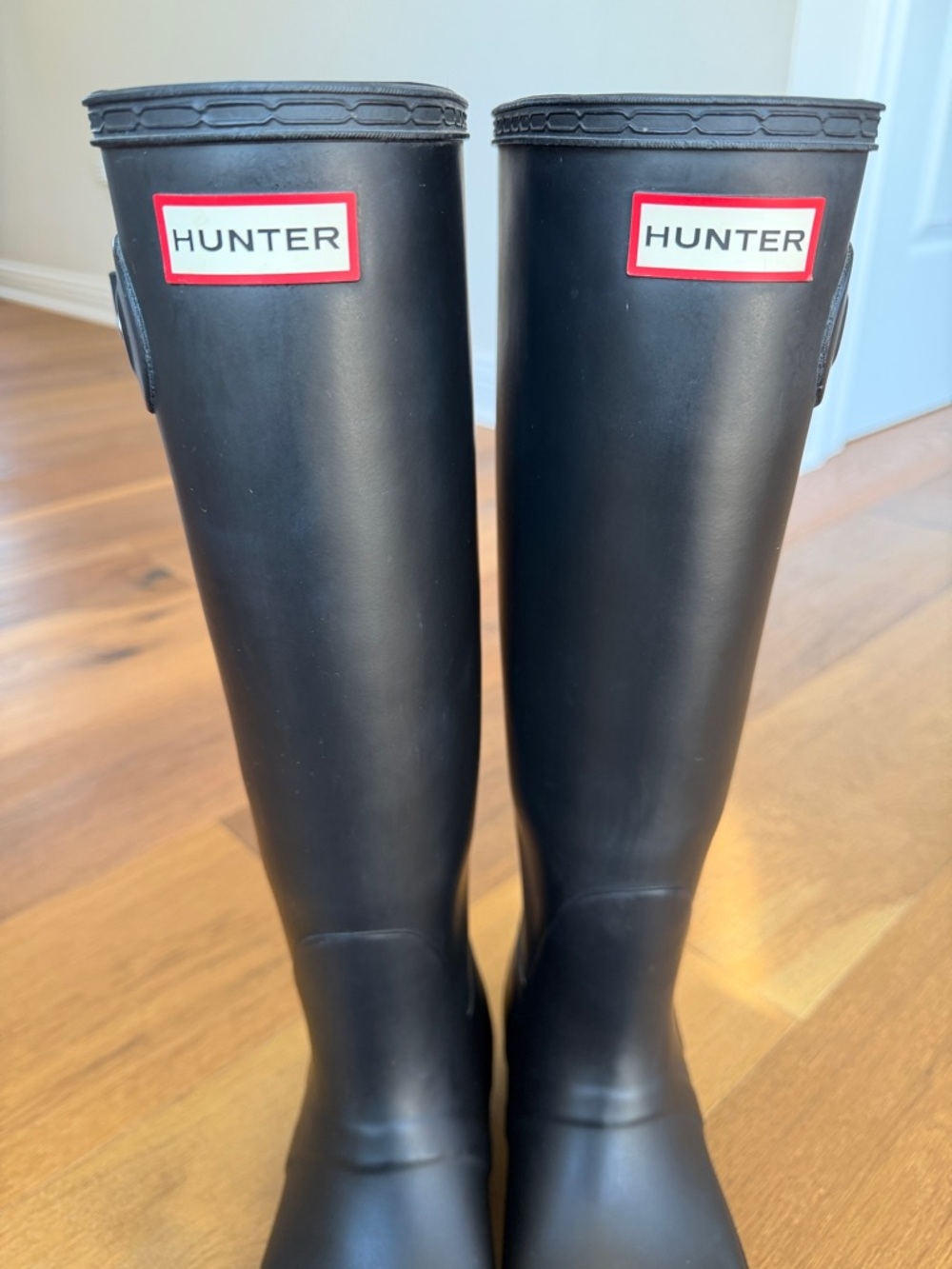 Hunter Matte Black Tall Rubber Rain Boots - Picture 7 of 7